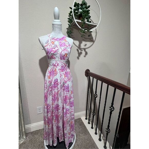 Able the Label for Anthropologie open back floral maxi dress, sz S NWT - Picture 1 of 11